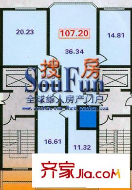 文府嘉園戶型圖戶型圖 2室1廳1衛(wèi)1廚