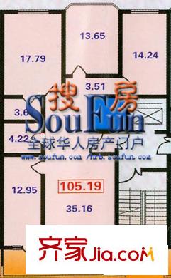 文府嘉園戶型圖戶型圖 3室1廳2衛(wèi)1廚