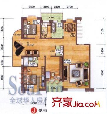 靜怡家園3室1廳2衛(wèi)1廚