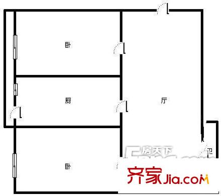 哈廣小區(qū)2室1廳1衛(wèi)1廚