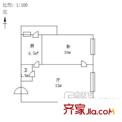  聯建小區(qū)1室1廳1衛(wèi)1廚