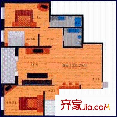 龍坤花園戶型圖3室2廳2衛(wèi)1廚