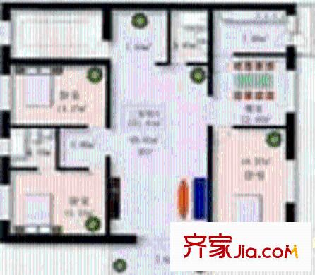 龍悅公寓戶型圖3室1廳1衛(wèi)1廚