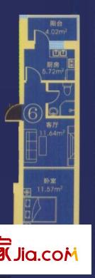 應(yīng)赫金海城戶(hù)型圖D單元戶(hù)型 1室1廳1衛(wèi)1廚