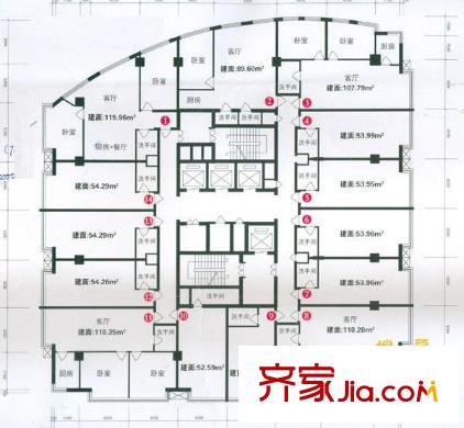 豐光江景戶型圖戶型規(guī)劃圖 2室1廳1衛(wèi)1廚