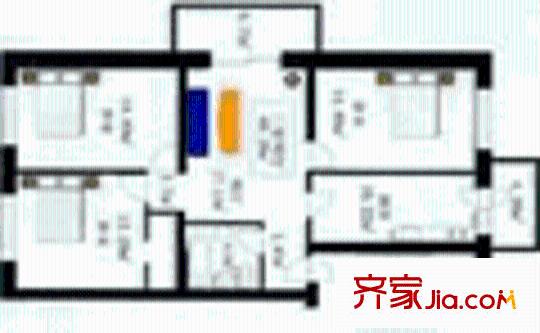 龍悅公寓戶型圖3室1廳1衛(wèi)1廚