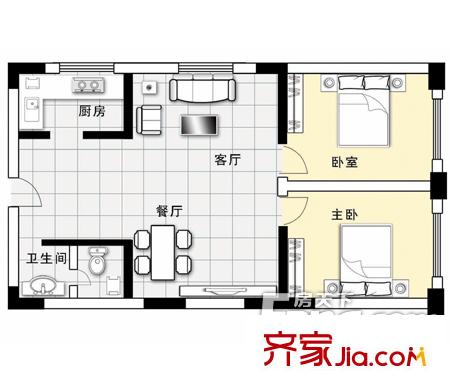 泰山家園(農(nóng)田街)戶型圖哈爾濱 泰山家園(農(nóng)田街) 戶型圖 2室2廳1衛(wèi)1廚