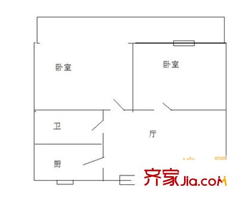 黃河小區(qū) 2室 戶型圖