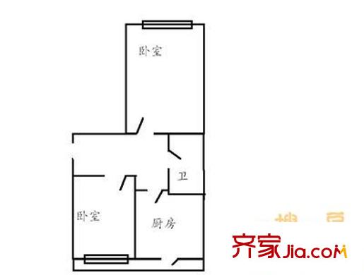 蘆家小區(qū) 2室 戶型圖