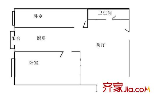泰山家園(農(nóng)田街)戶型圖哈爾濱 泰山家園(農(nóng)田街) 戶型圖 2室1廳1衛(wèi)1廚