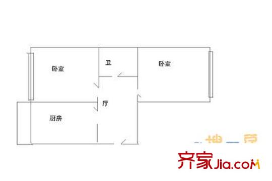 蘆家小區(qū) 2室 戶型圖
