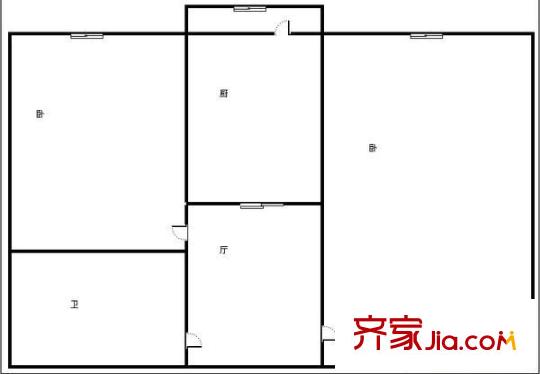 珠江陽光居 2室 戶型圖
