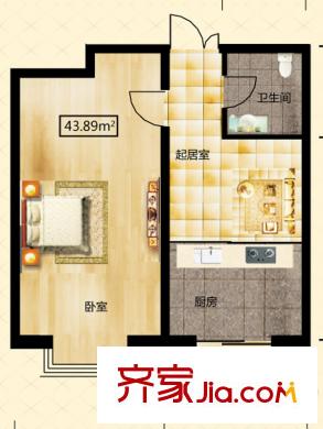 學(xué)府怡園戶(hù)型圖B棟1單元戶(hù)型 1室1廳1衛(wèi)1廚