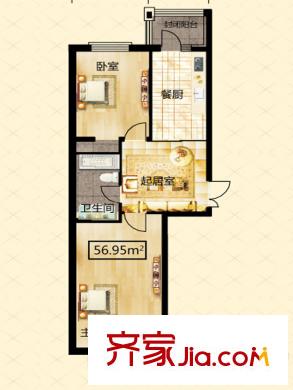 學(xué)府怡園戶(hù)型圖B棟2單元戶(hù)型 2室1廳1衛(wèi)1廚