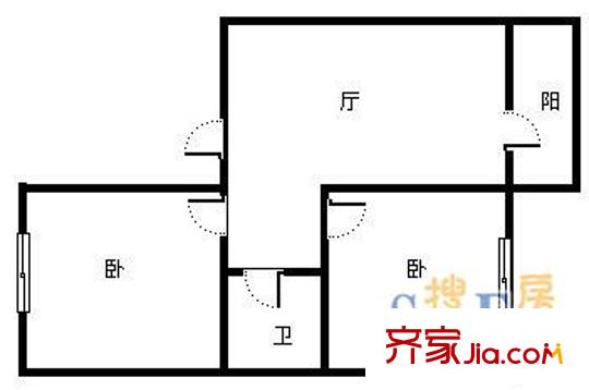 先鋒小區(qū) 2室 戶型圖