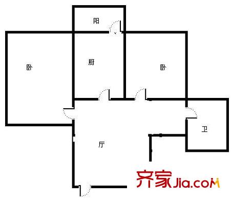 教委樓（香坊大街） 2室 戶型圖