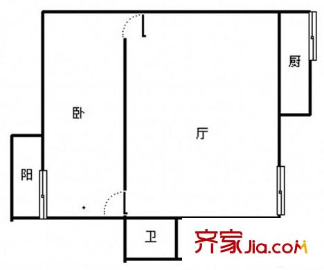 第二方園里 2室 戶型圖
