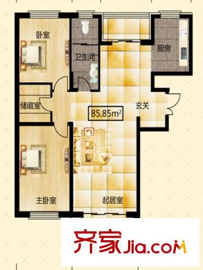 學(xué)府怡園戶(hù)型圖B棟戶(hù)型圖 2室1廳1衛(wèi)1廚