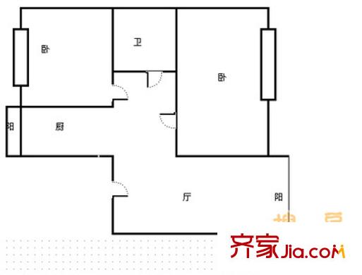 先鋒小區(qū) 2室 戶型圖