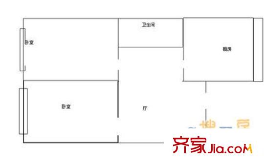 先鋒小區(qū) 2室 戶型圖