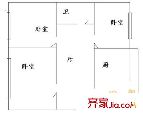 先鋒小區(qū) 3室 戶型圖
