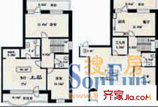 金桂園海棠閣戶型圖3室2廳2衛(wèi)1廚