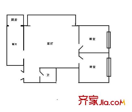 贛南小區(qū)2室1廳1衛(wèi)1廚