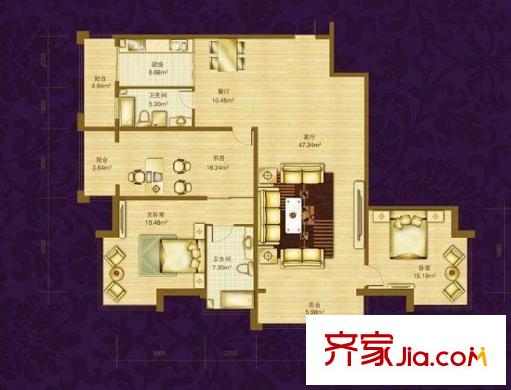 江南明珠戶型圖A棟戶型圖 3室2廳2衛(wèi)1廚