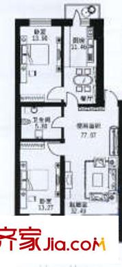 哈爾濱 杰順花園 戶型圖