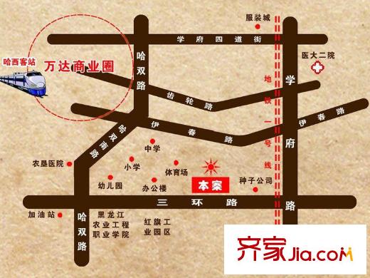海德堡家園交通圖區(qū)位圖