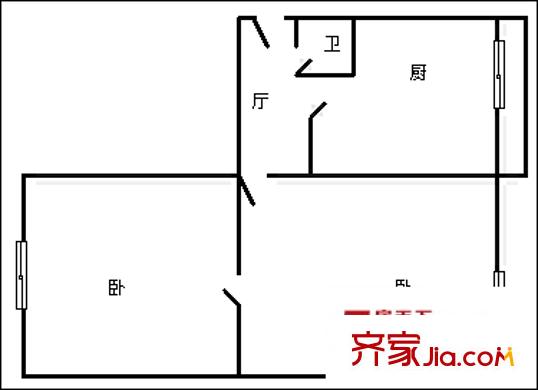 分部街14號小區(qū)戶型圖分部街小區(qū) 2室 戶型圖 2室1廳1衛(wèi)1廚