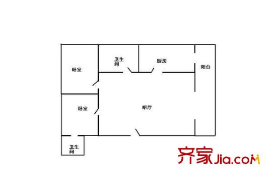 新苑小區(qū) 2室 戶型圖