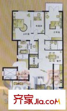 北鴻河畔公寓戶型圖4室1廳1衛(wèi)1廚