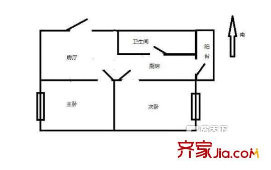 分部街14號(hào)小區(qū)戶型圖分部街小區(qū) 戶型圖 2室1廳1衛(wèi)1廚