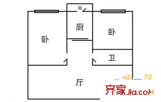 怡興花園 2室 戶型圖