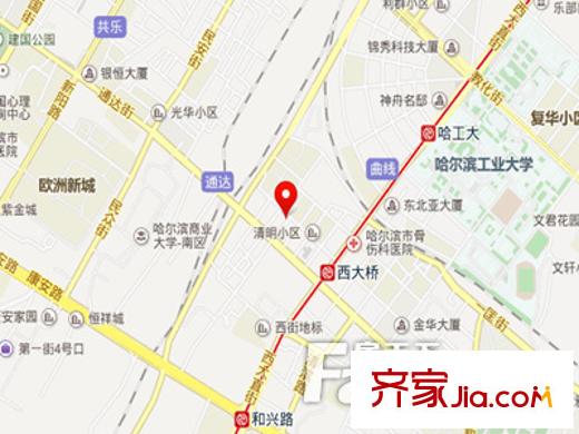 清明四道街1號(hào)小區(qū)交通圖