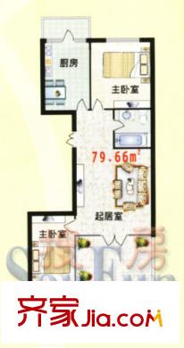 電力物資公寓戶型圖2室2廳1衛(wèi)1廚