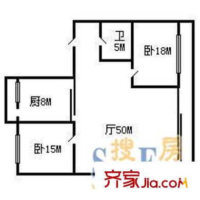 凡奇科苑 2室 戶型圖
