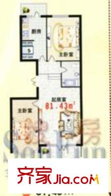 電力物資公寓戶型圖2室2廳