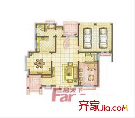 世茂香堤雅戶型圖3 1室1廳1衛(wèi)1廚
