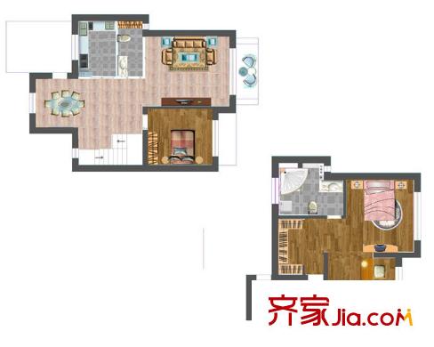 世茂香堤雅戶型圖2 2室2廳2衛(wèi)1廚