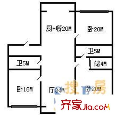 名人府邸 3室 戶型圖