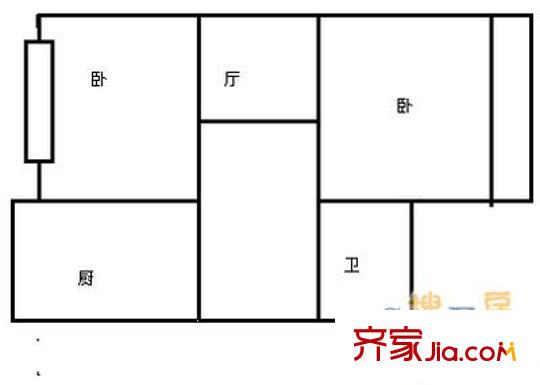 馬端小區(qū) 2室 戶型圖