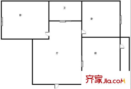雞場小區(qū) 2室 戶型圖