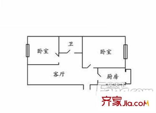王子小區(qū)戶型圖戶型圖 2室1廳1衛(wèi)1廚