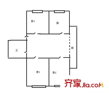 王子小區(qū) 3室 戶型圖