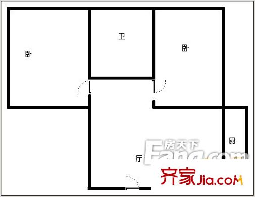 龍之港大廈(人和街)戶型圖哈爾濱 人和街龍之港大廈 戶型圖 2室1廳1衛(wèi)1廚
