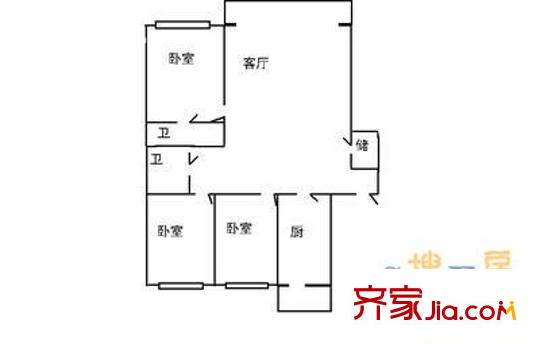 名人府邸 3室 戶型圖