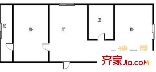 雞場小區(qū) 2室 戶型圖
