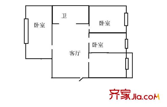 繼紅校區(qū)房戶型圖哈爾濱 吉林街與民益街交口 戶型圖 3室1廳1衛(wèi)1廚